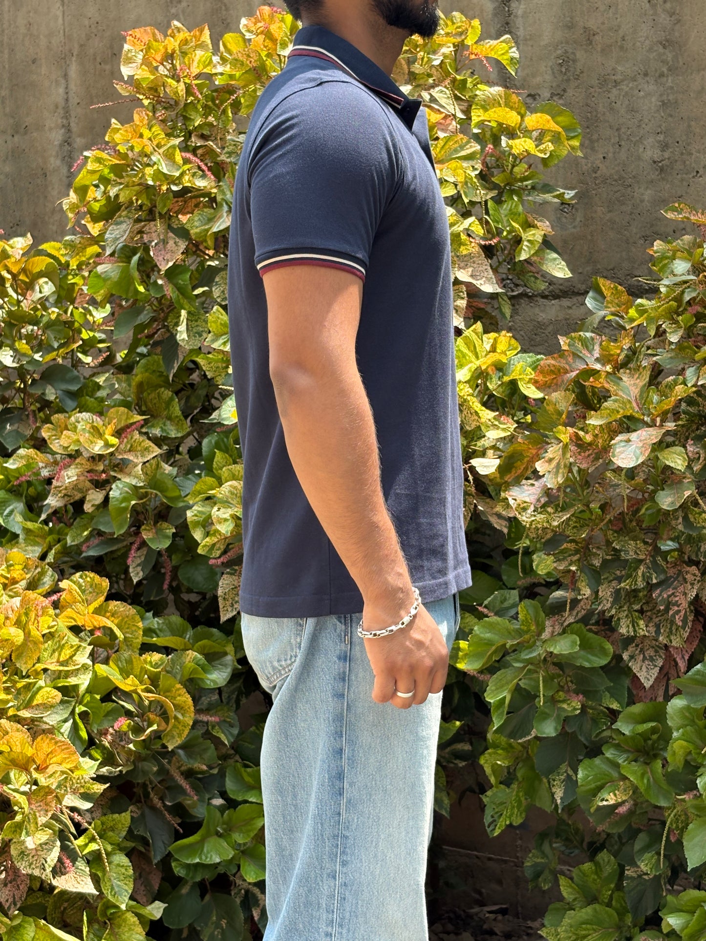 Heritage Navy Polo – Red & Cream Trim