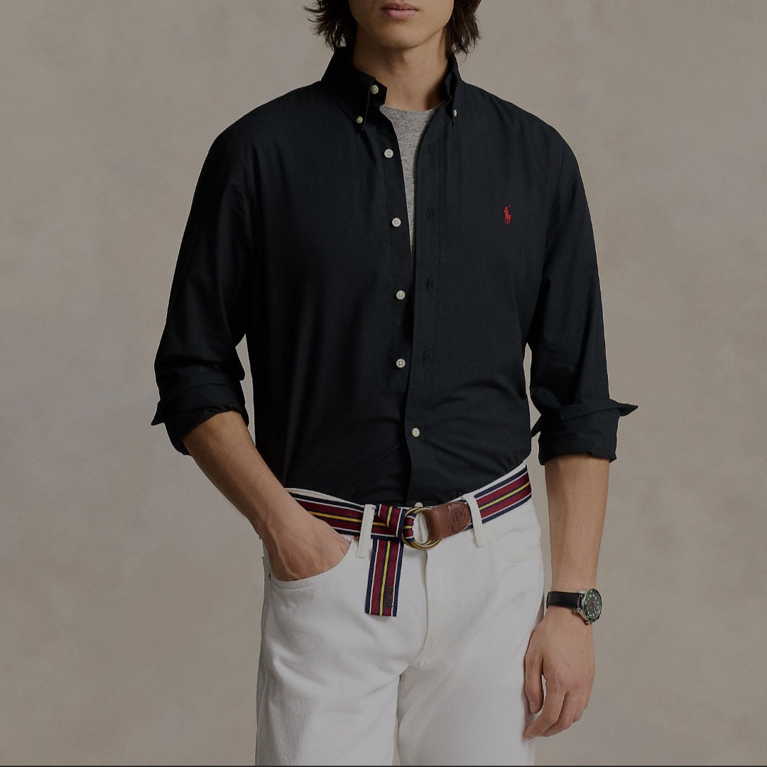 RL Poplin black Shirt