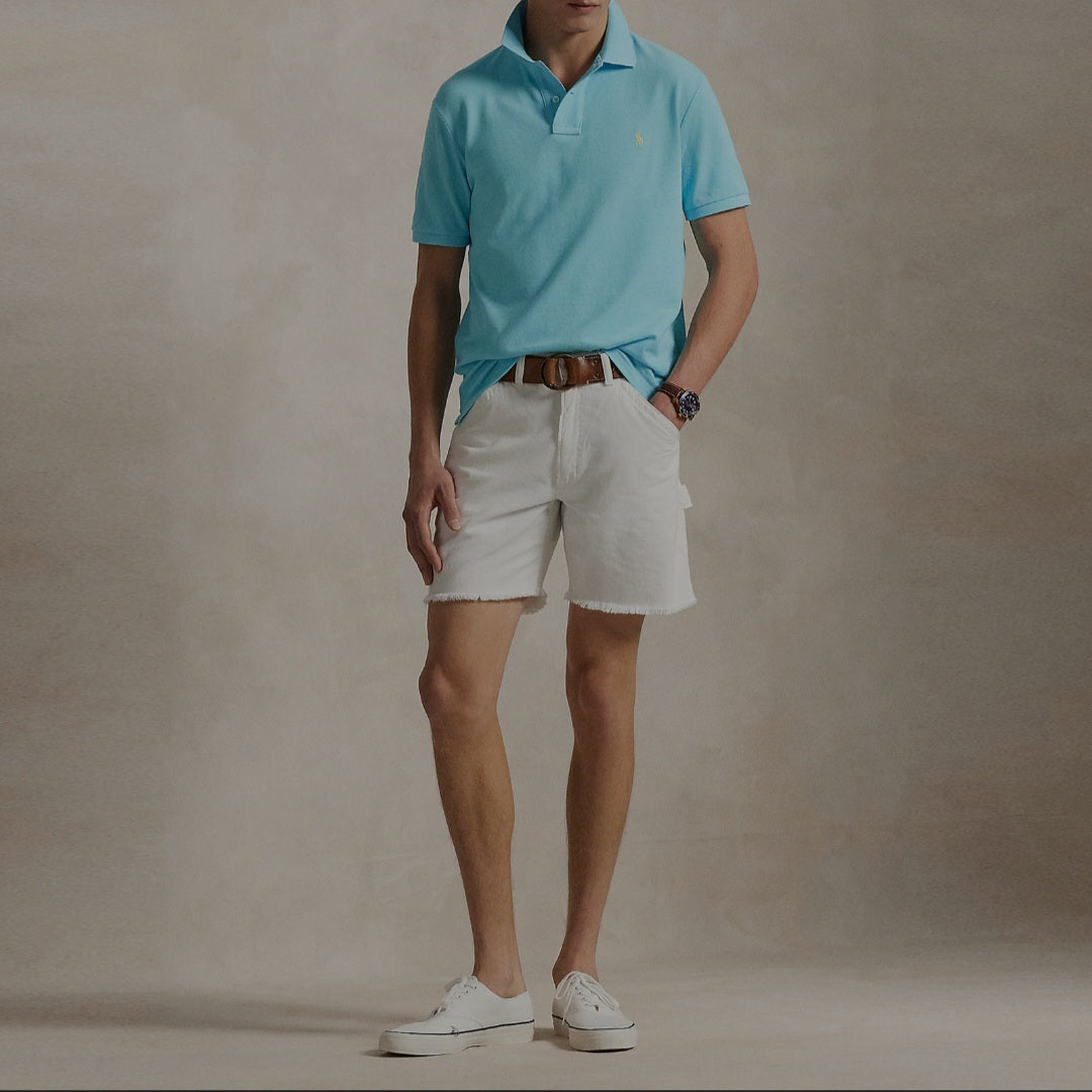 RL Blue Mesh Polo TShirt