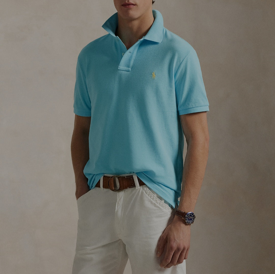 RL Blue Mesh Polo TShirt
