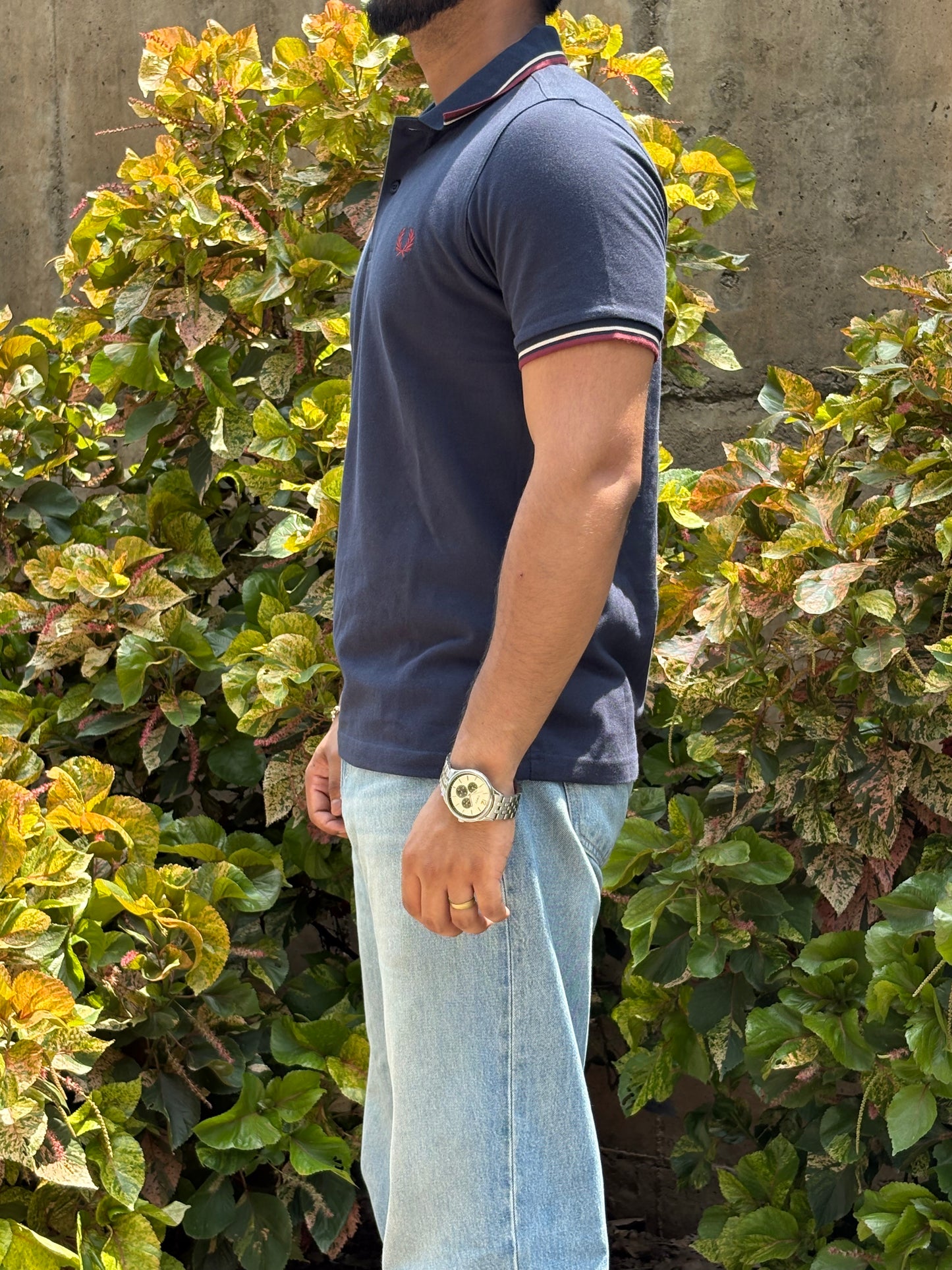 Heritage Navy Polo – Red & Cream Trim