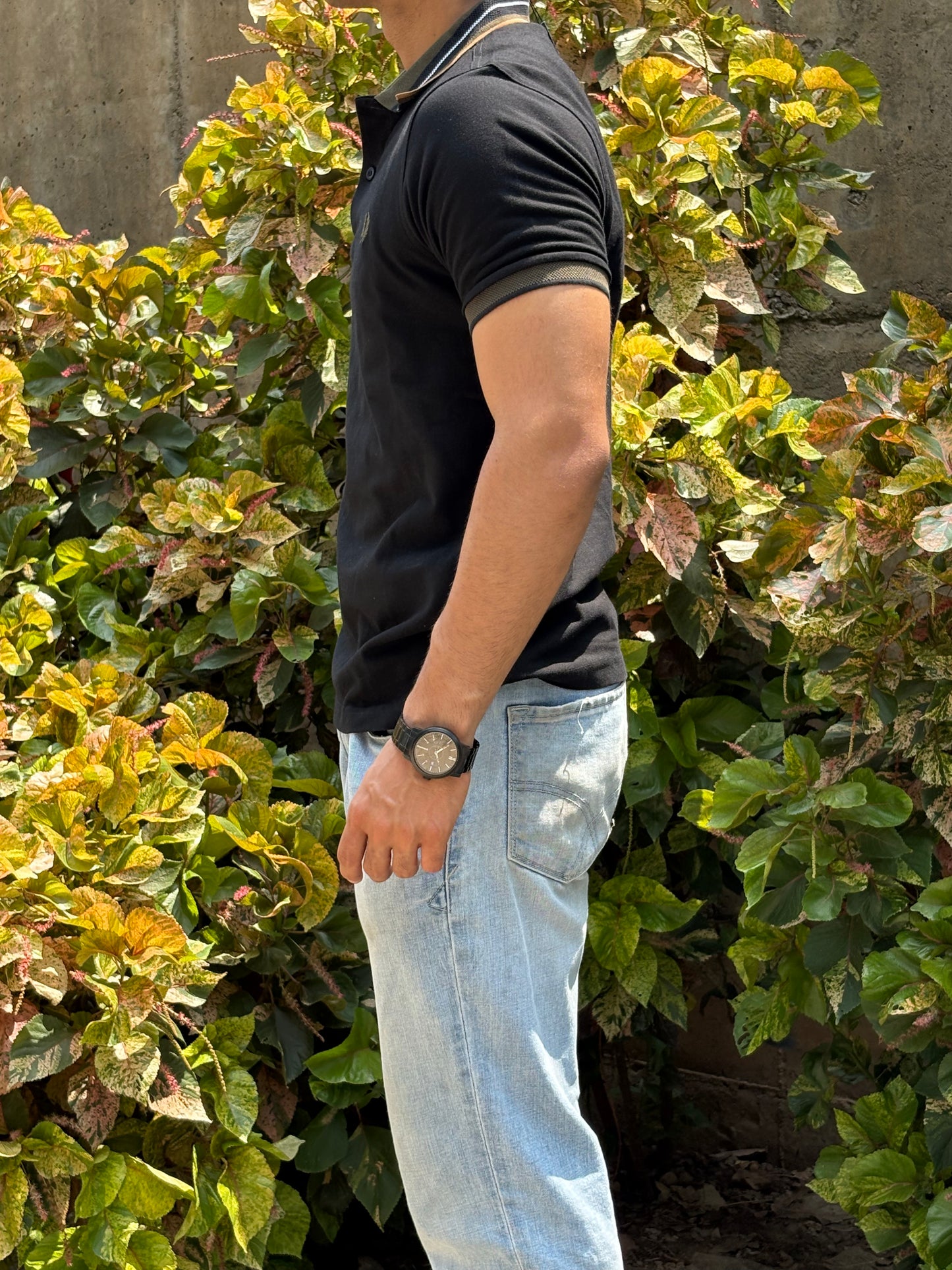 Regent Black Polo – Olive & Gold Accent