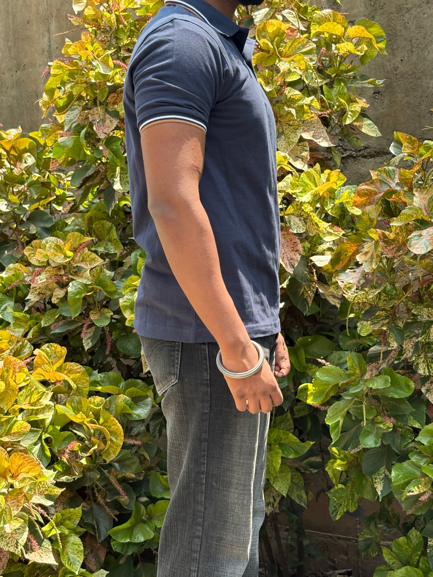 Club Navy Polo – Gold & White Accent