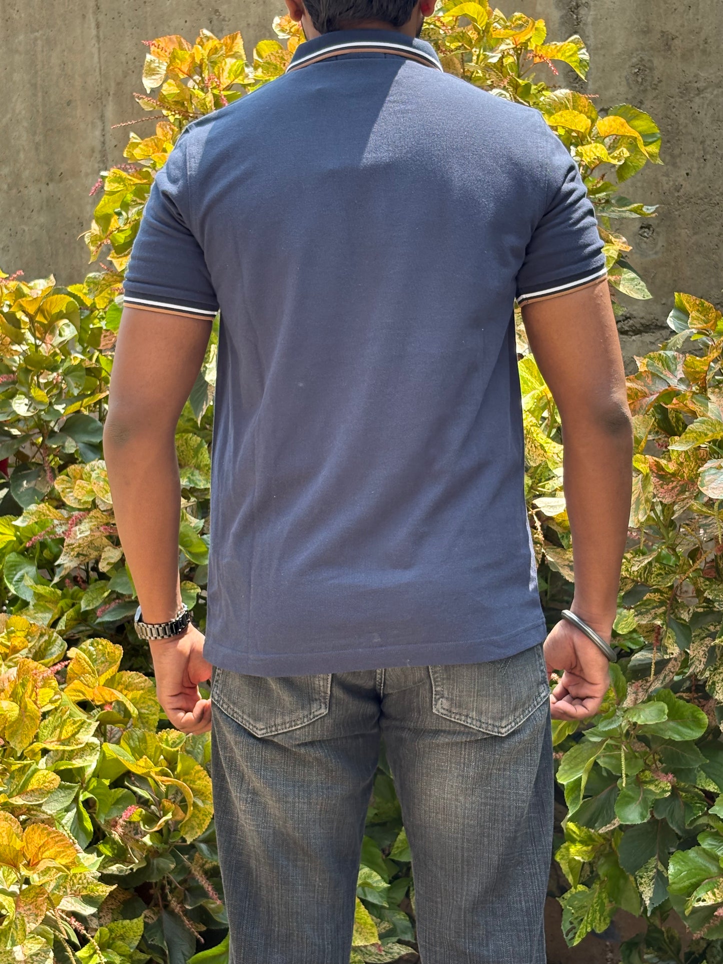 Club Navy Polo – Gold & White Accent