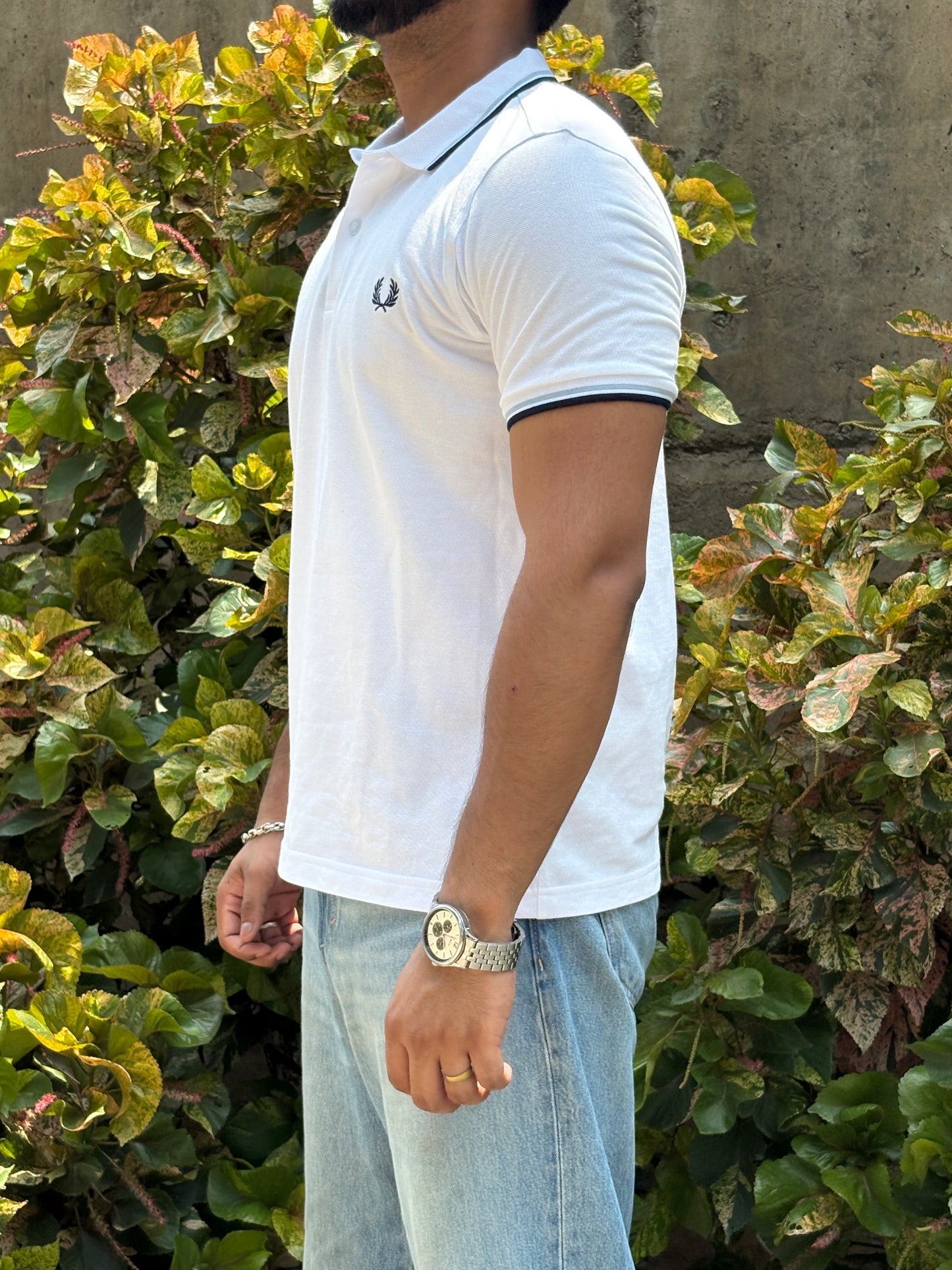 White Regatta Polo – Navy & Sky Trim