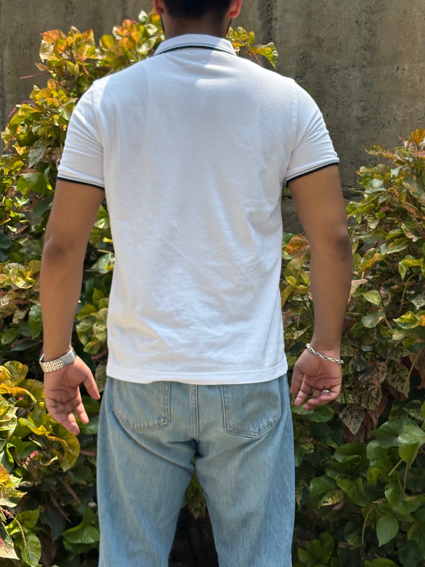 White Regatta Polo – Navy & Sky Trim